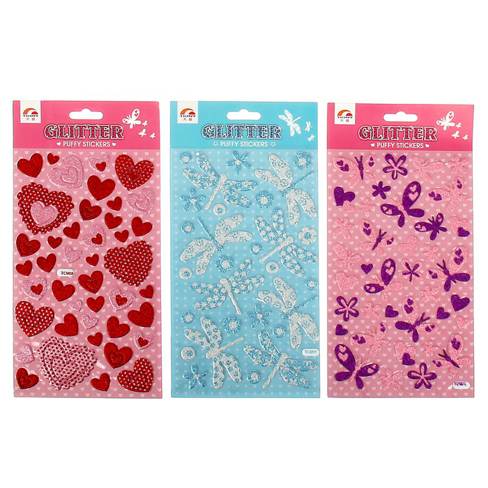 Наклейка объемная с блестками "Сияние" МИКС