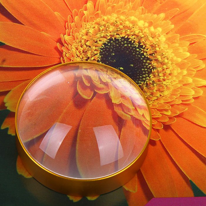 Лупа 3х-4х, d=6 см, стекло, металл, 3х6.3х6.3 см