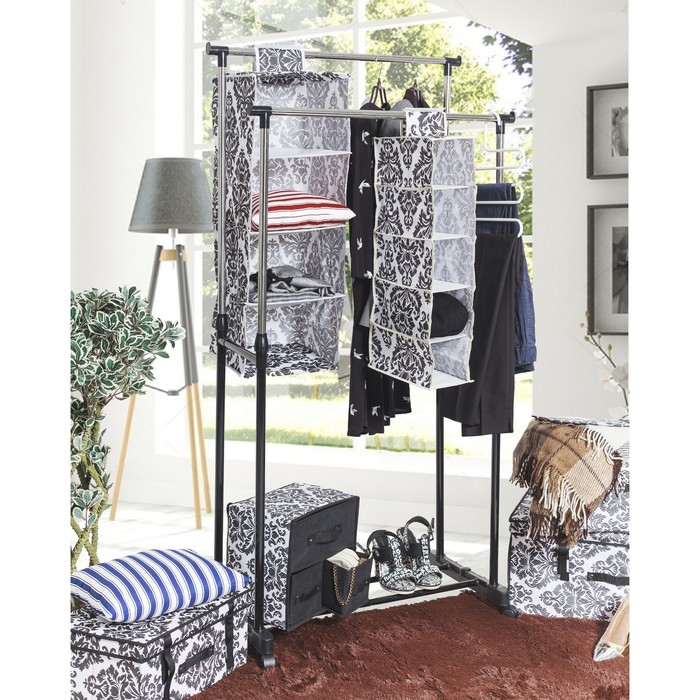 Кофр для хранения вещей, 45х35х30 см, "Вензель", цвет чёрно-белый