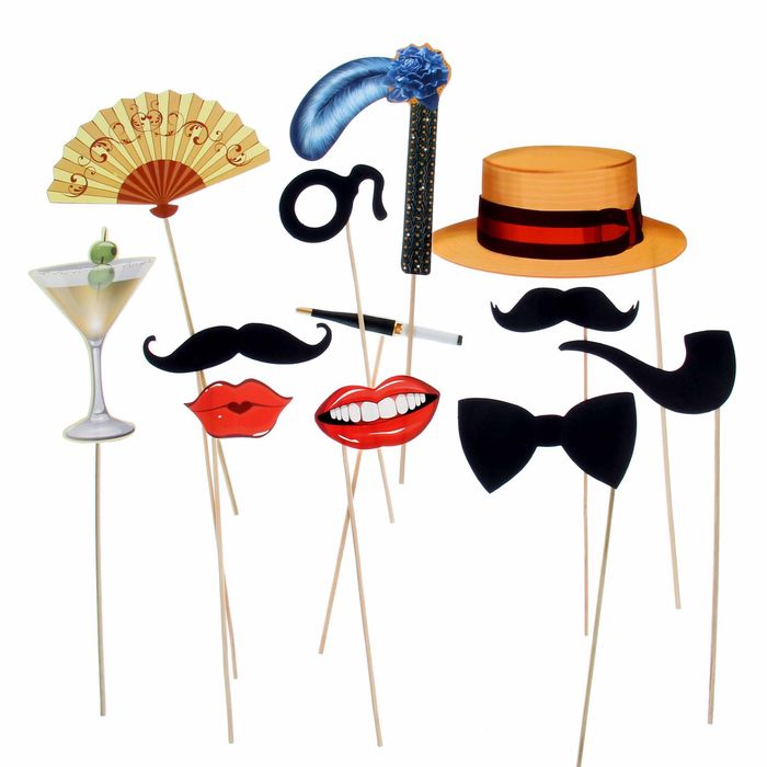 Набор фотобутафории "Ретро-вечеринка", 12 предметов