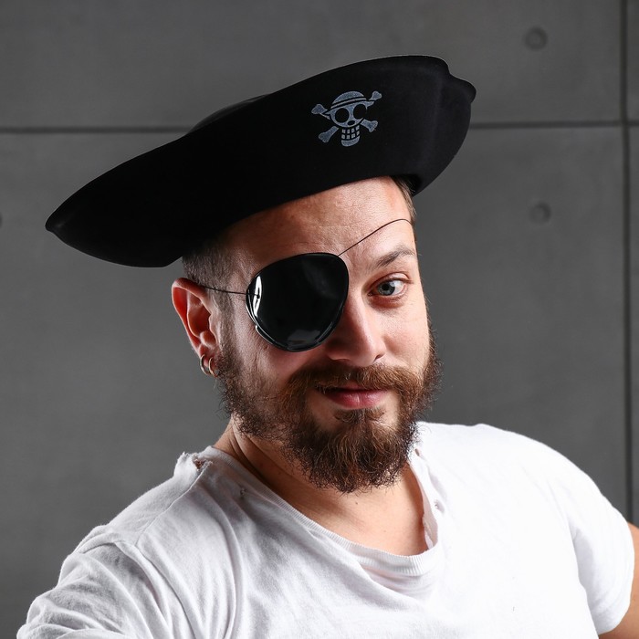 Карнавальная шляпа "Пират" с черепом, р-р 56-58