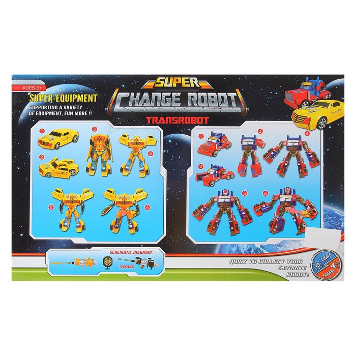 Игровой набор «Трансформеры», световые и звуковые эффекты, 2 шт, цвета МИКС