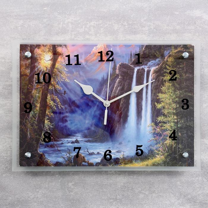 часы настенные серия природа природа 20х26 см Часы настенные, серия: Природа, Большой водопад 25х35 см