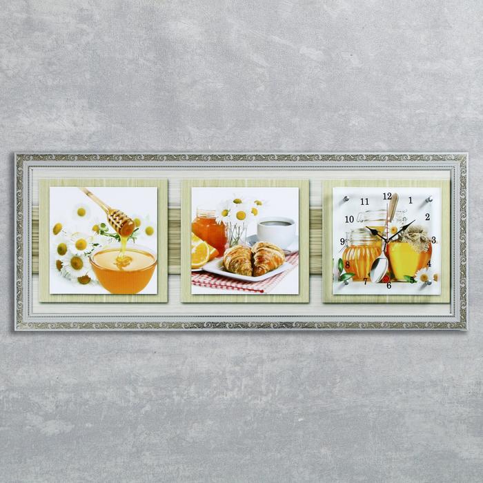 Часы-картина настенные "Медовая фантазия", 35х100 см микс
