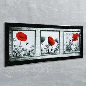 

Часы-картина настенные, серия: Цветы, "Красный мак", 35 х 100 см, микс