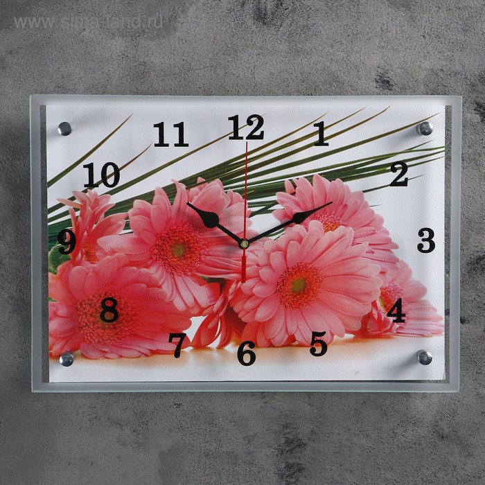фото Часы настенные, серия: цветы, "герберы"25х35 см, микс сюжет