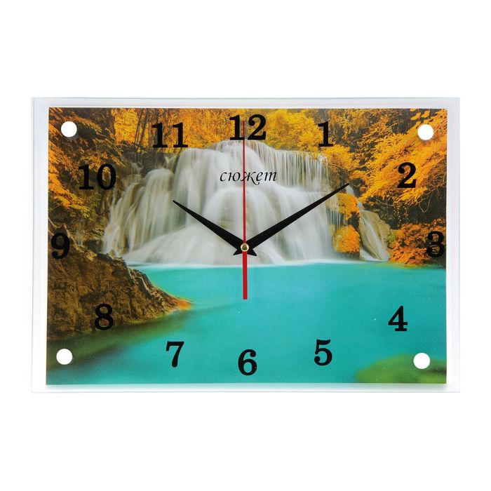 Часы настенные прямоугольные "Водопад" 25х35см микс