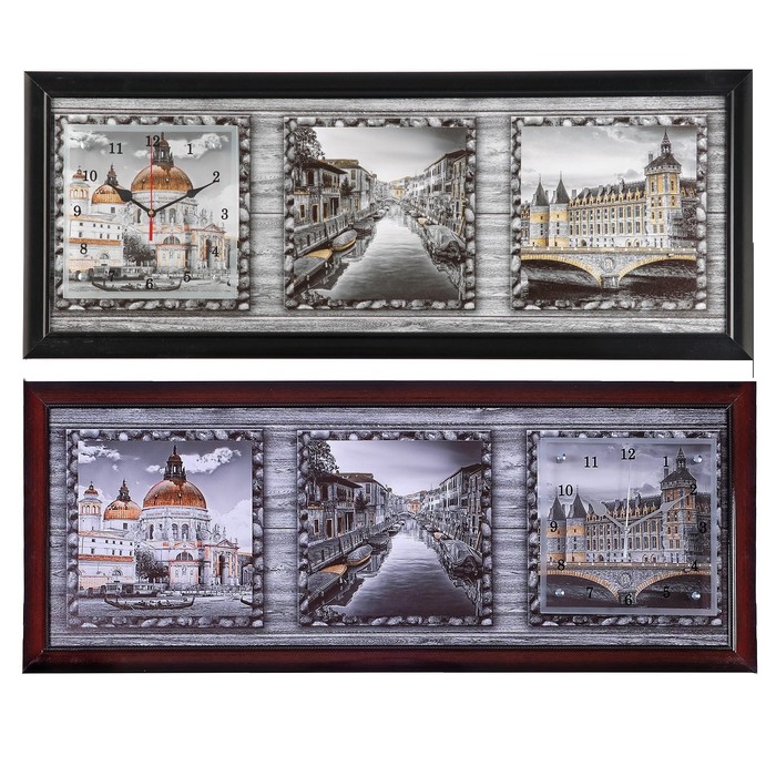 Часы-картина настенные "Старая Европа", 35х100 см микс