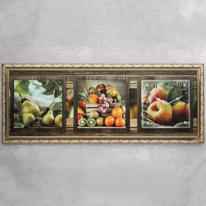 Часы-картина настенные "Фруктовый микс", 35х100 см микс