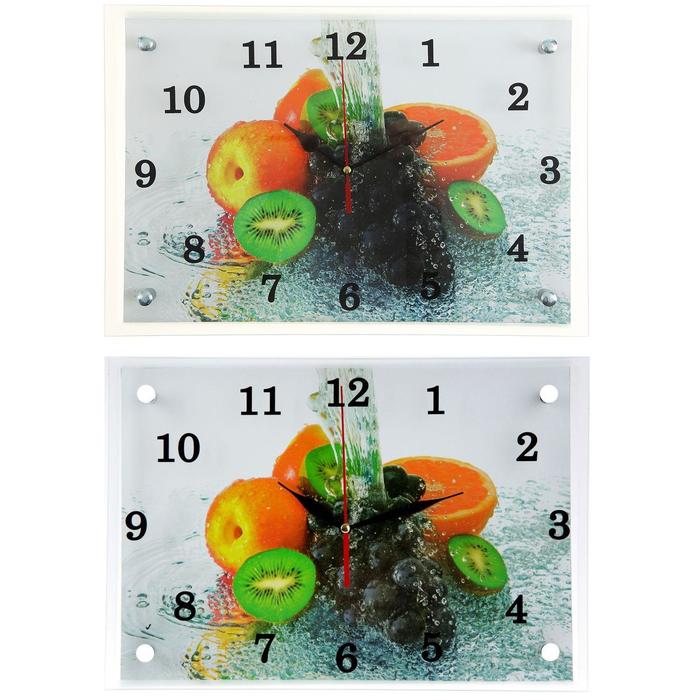 Часы настенные прямоугольные "Цитрус"25х35см микс