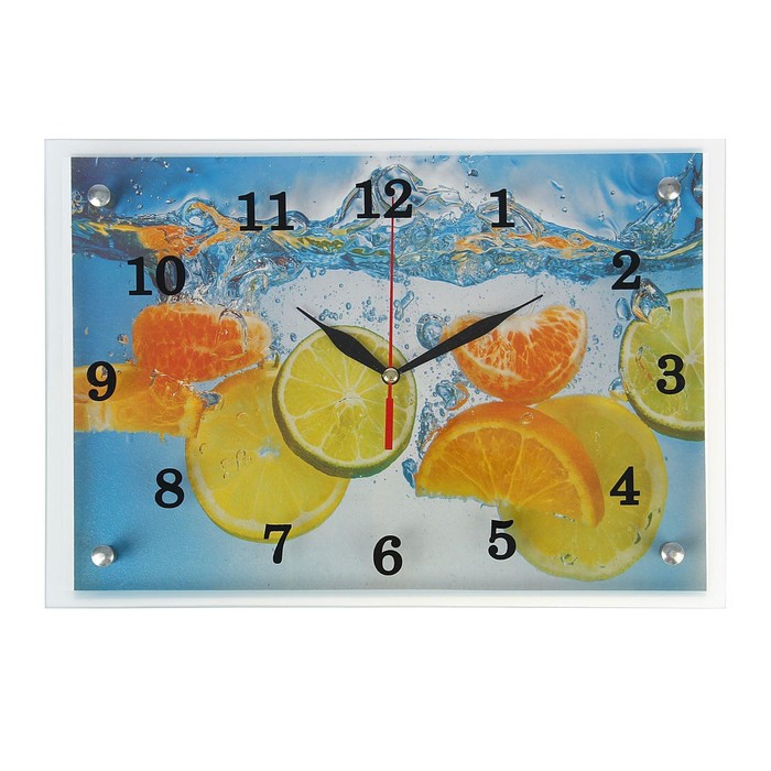 Часы настенные, серия: Кухня, Лайм и апельсин 25х35 см