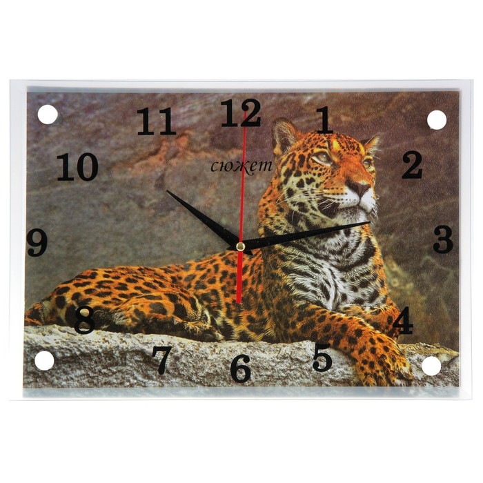 цена Часы-картина настенные, серия: Животный мир, Леопард25х35 см