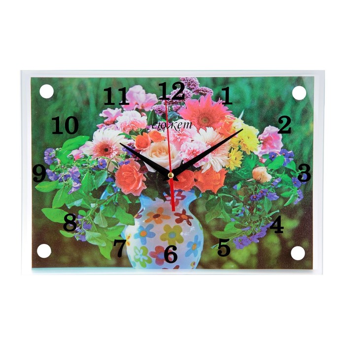 Часы настенные прямоугольные "Цветная фантазия" 25х35см  микс