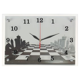 Часы настенные, серия: Интерьер, "Шахматная партия"25х35 см, микс