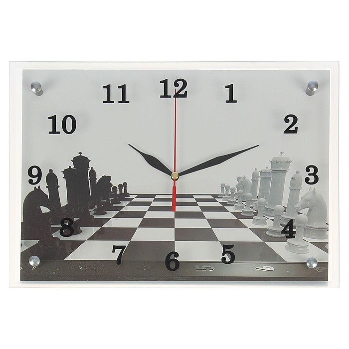 цена Часы настенные, серия: Интерьер, Шахматная партия 25х35 см