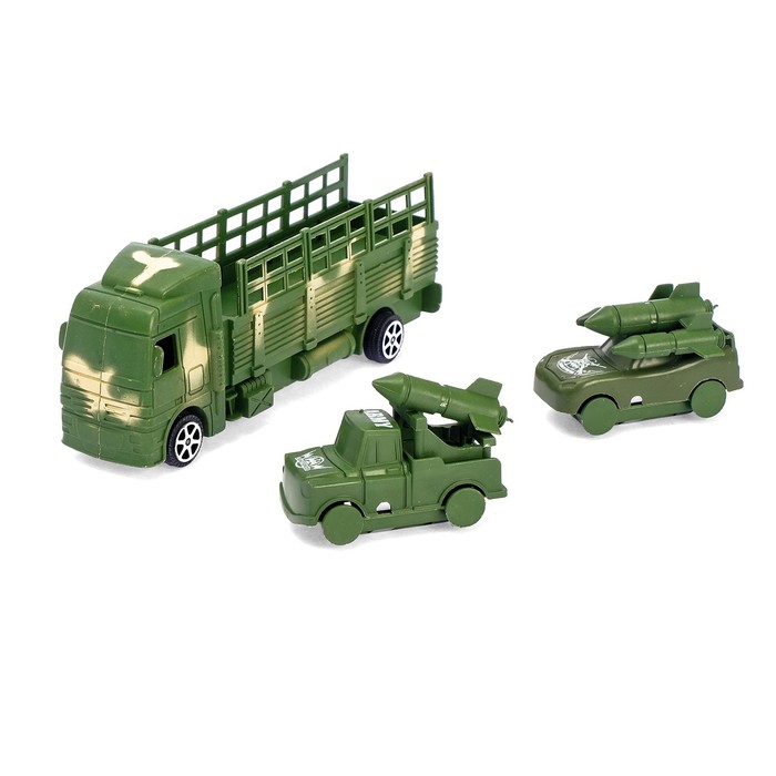 Грузовик инерционный "Военный автовоз", 2 машины