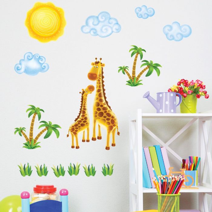 Наклейки интерьерные "Два жирафа"