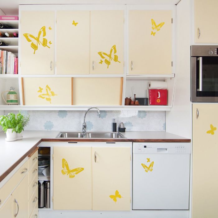 Наклейки интерьерные "Золотые бабочки"