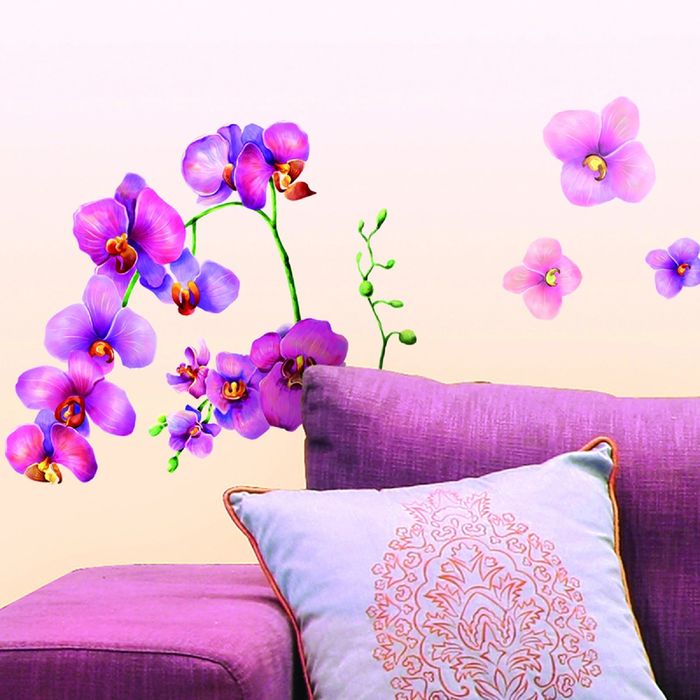 Наклейки интерьерные "Акварельная орхидея"