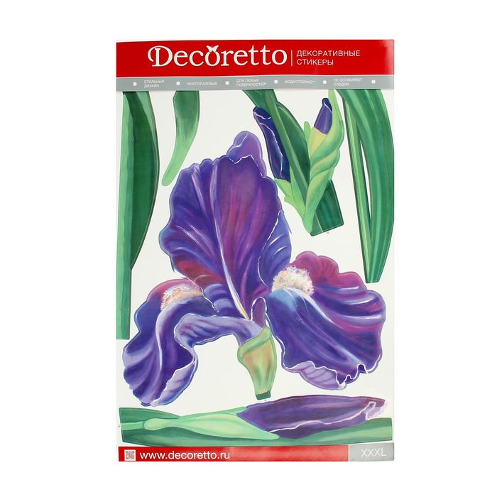 Наклейки интерьерные "Ирисы", набор 3 листа