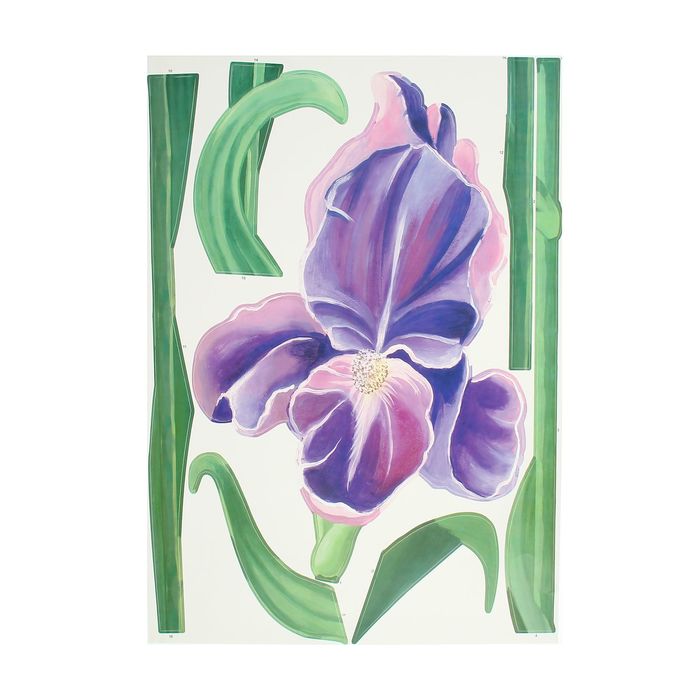 Наклейки интерьерные "Ирисы", набор 3 листа