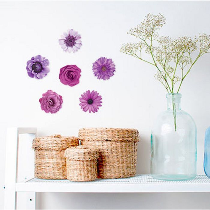Наклейки интерьерные "Сиреневые цветы" МИКС