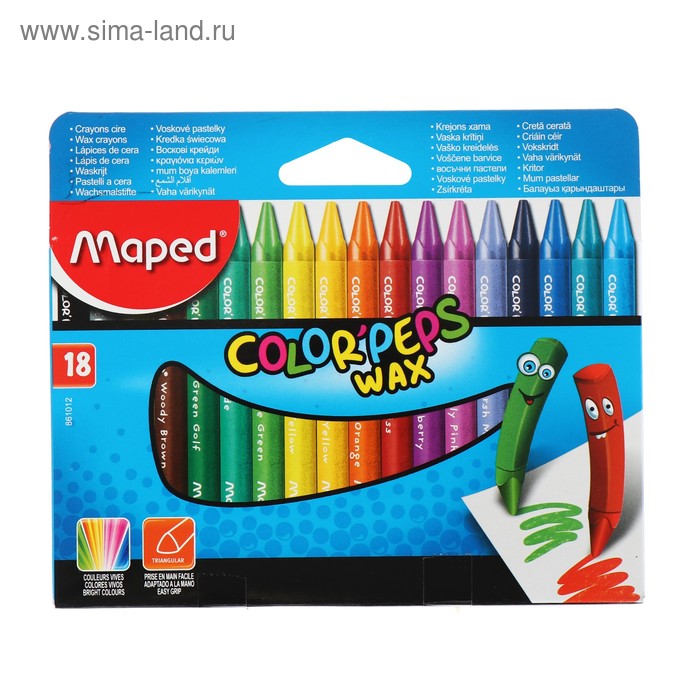 Мелки восковые 18 цветов Maped Color Peps Wax 218₽