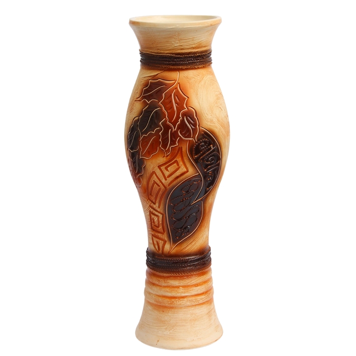 Ваза напольная "Даша" шамот, лист, абстракция