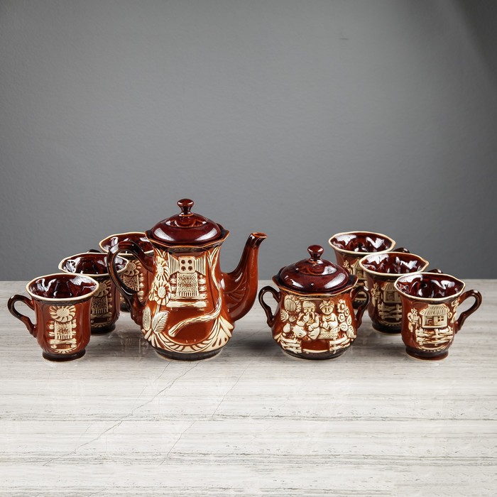 Набор чайный "Ажурный" 8 предметов, 1,2 л