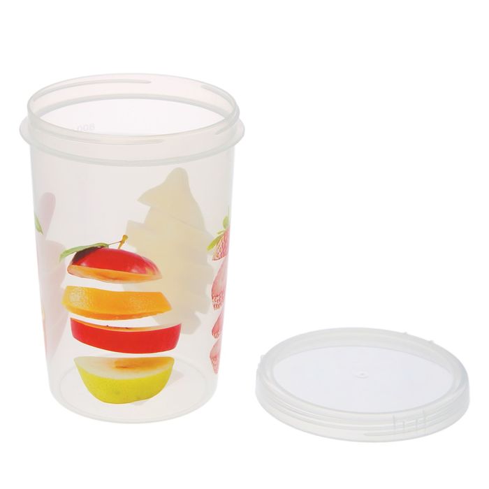 Контейнер пищевой 1 л круглый с завинчивающейся крышкой , цвет МИКС