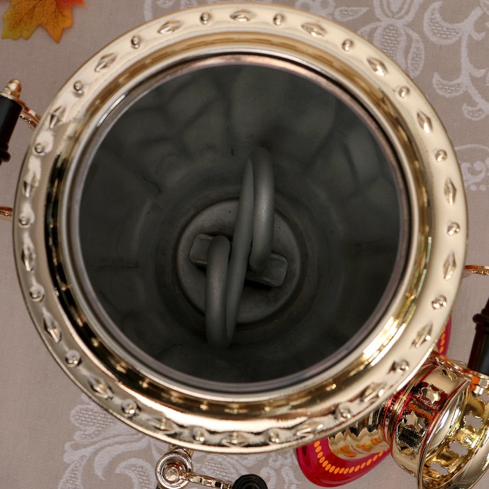 Набор «Глухари», жёлудь, 3 предмета, самовар 3 л, заварочный чайник 0,7 л, поднос