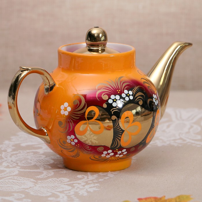 Набор «Глухари», жёлудь, 3 предмета, самовар 3 л, заварочный чайник 0,7 л, поднос