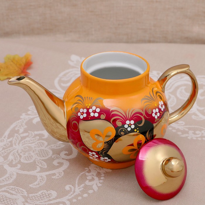 Набор «Глухари», жёлудь, 3 предмета, самовар 3 л, заварочный чайник 0,7 л, поднос