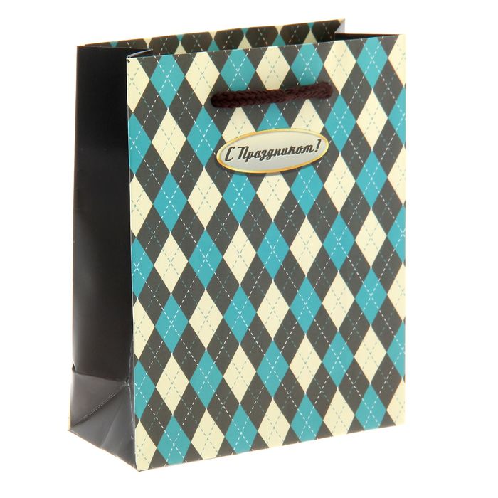 Пакет ламинированный вертикальный «Ромбы», S 11 × 14 × 5,5 см