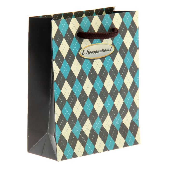 Пакет ламинированный вертикальный «Ромбы», S 11 × 14 × 5,5 см