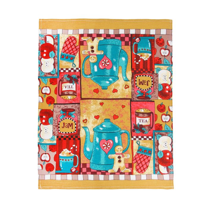 Полотенце вафельное "Чаепитие", размер 45х62 см, 160 гр/м2, цвет шоколад