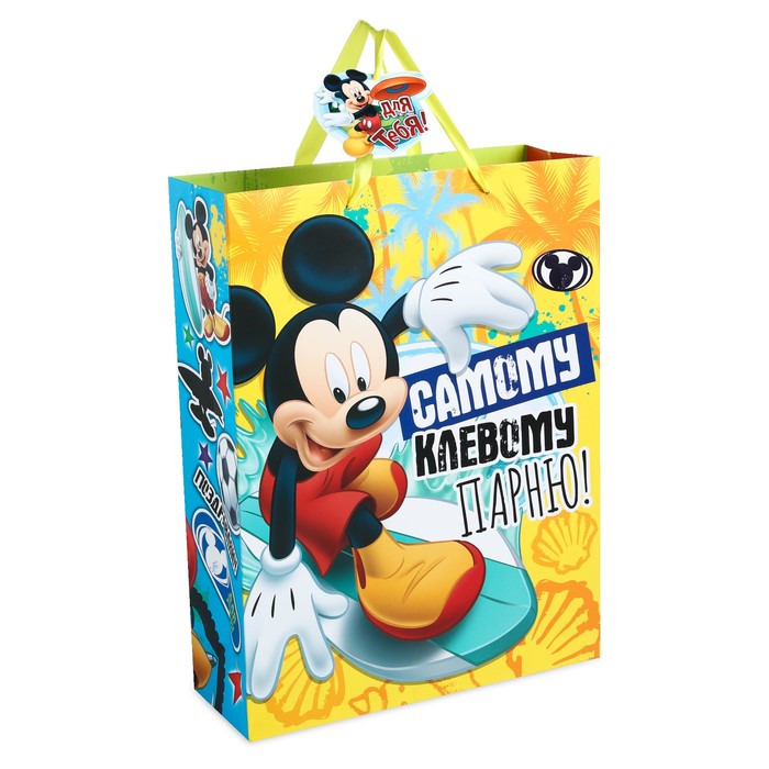 Пакет ламинированный вертикальный "Для тебя", Микки Маус, 31 х 40 см, + мини-открытка