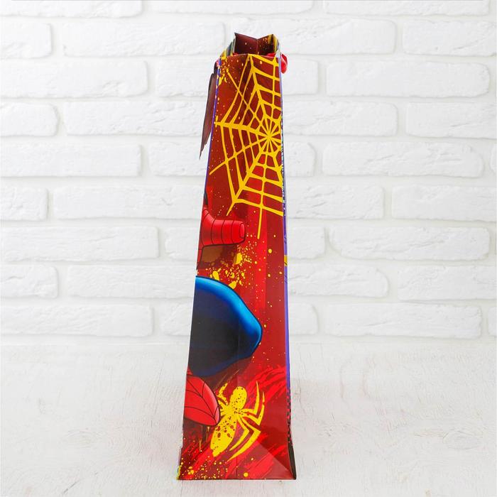 Пакет ламинат вертикальный "С Днем Рождения", Человек-Паук, 31 х 40 см, + мини-открытка