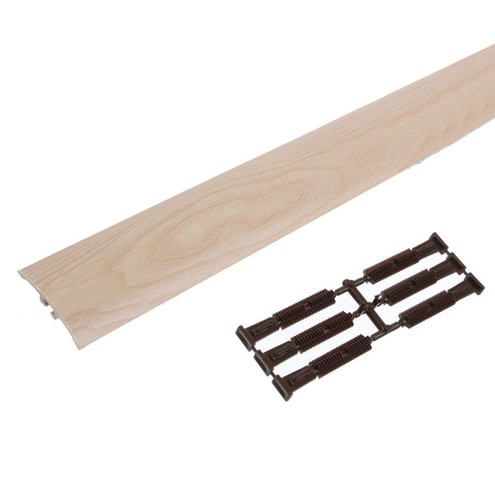 Порог ПВХ Идеал одноуровневый с дюбель-гвоздями 36 мм (0,9м) (261 клен)