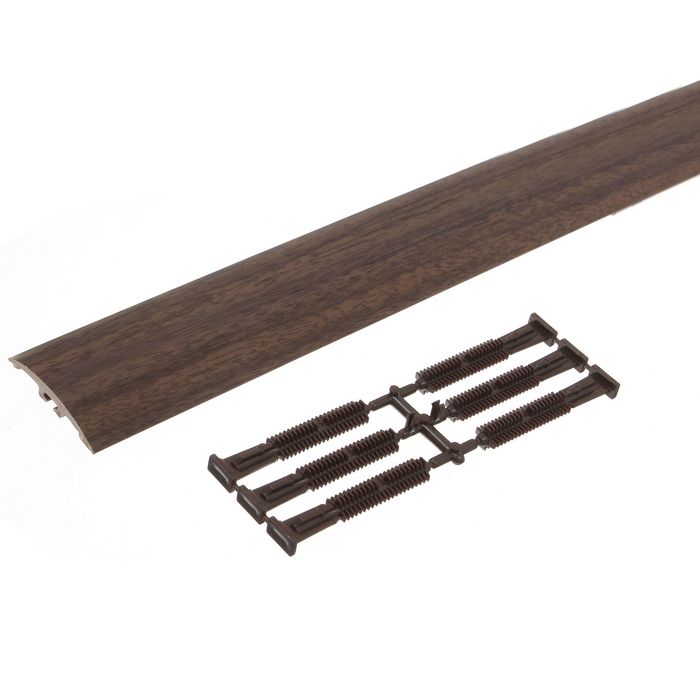 Порог ПВХ Идеал одноуровневый с дюбель-гвоздями 36 мм (0,9м) (291 орех)