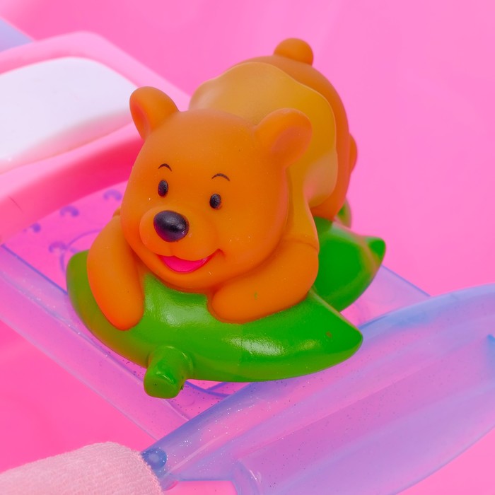 Пупс в вязаном костюмчике с аксессуарами, пьёт из бутылочки, писает в горшочек, звуковые эффекты