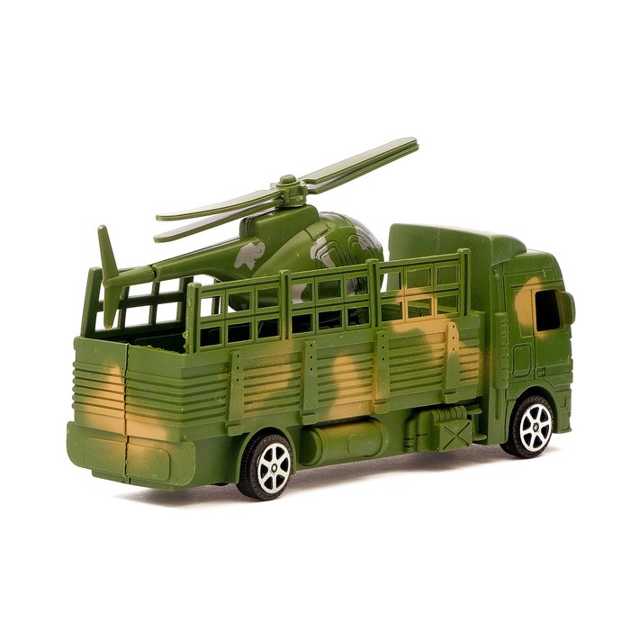 Грузовик инерционный "Военный", с машиной и вертолетом