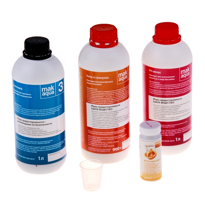 Комплект препаратов для дезинфекции воды в бассейне MAK AQUA