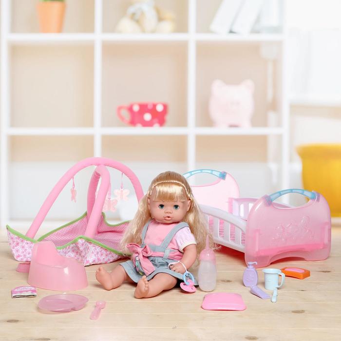 Пупс "Кроха" с аксессуарами, пьёт из бутылочки, писает в горшочек, звуковые эффекты, МИКС