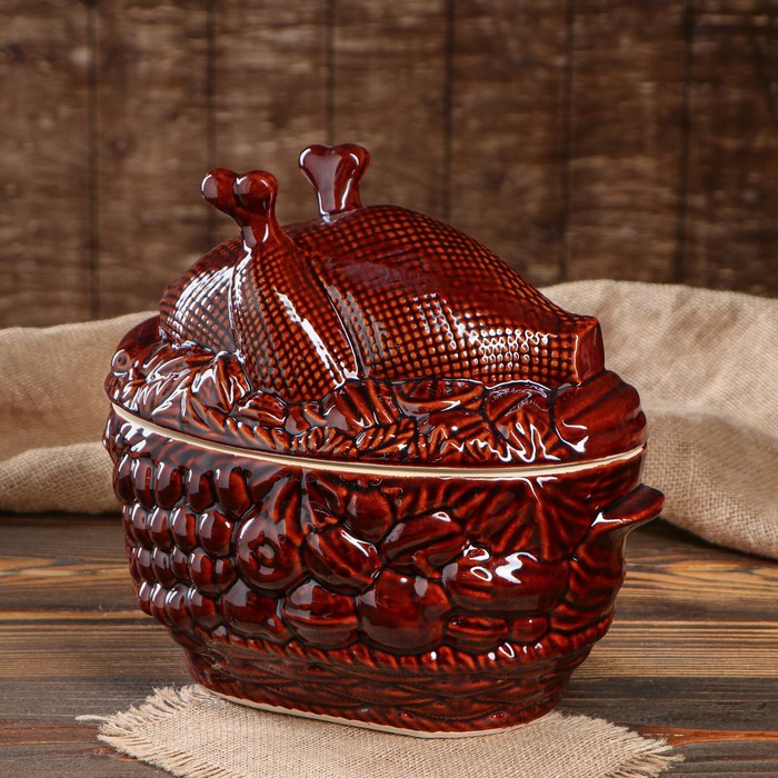 Жаровня "Курица и фрукты" 3,5 л