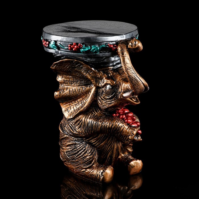 Подставка декоративная "Слон" большой, бронза, микс