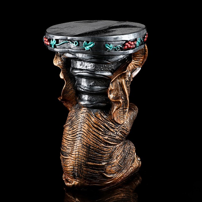 Подставка декоративная "Слон" большой, бронза, микс