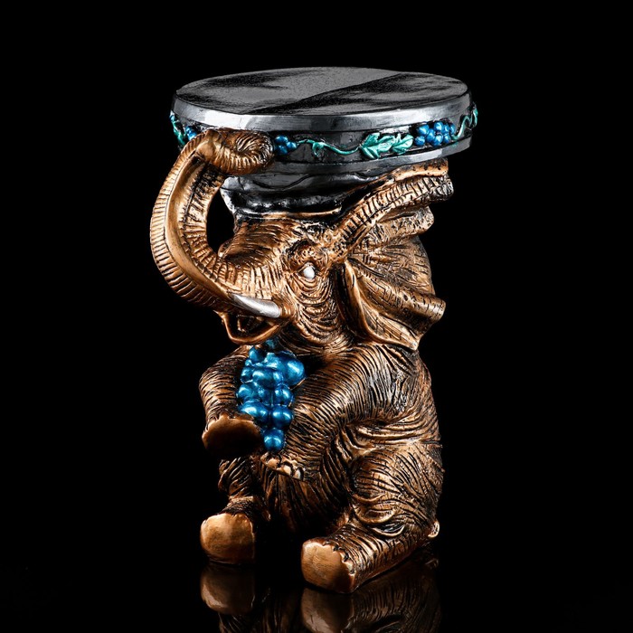 Подставка декоративная "Слон" большой, бронза, микс