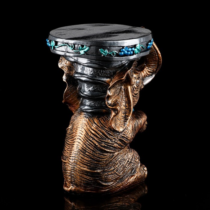 Подставка декоративная "Слон" большой, бронза, микс