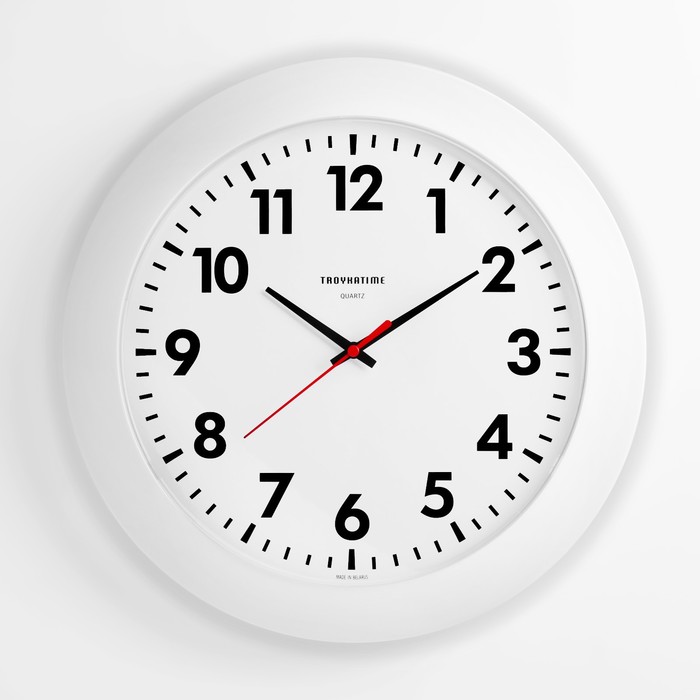 фото Часы настенные круглые "ритм времени", d=30,5 см, белые тройка